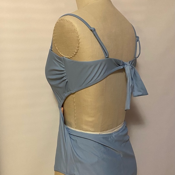 NWT J. Crew 14 One Piece Cut out Blue Swimsuit - Picture 4 of 7